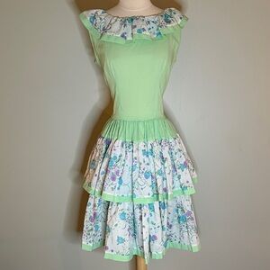 Vintage Floral Tiered Dress